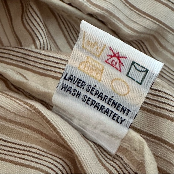 Reitmans 100% Cotton Striped Pinstripe Blazer Beige and Off White - Size 9 - Picture 10 of 11